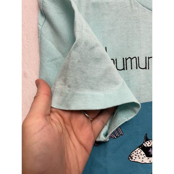 VTG 80s Humuhumunukunukuapua'a Fish Graphic T-Shirt Hawaii Single Stitch Wmns M - Picture 3 of 7